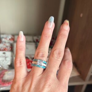Elegant Blue and Silver Women's Ring